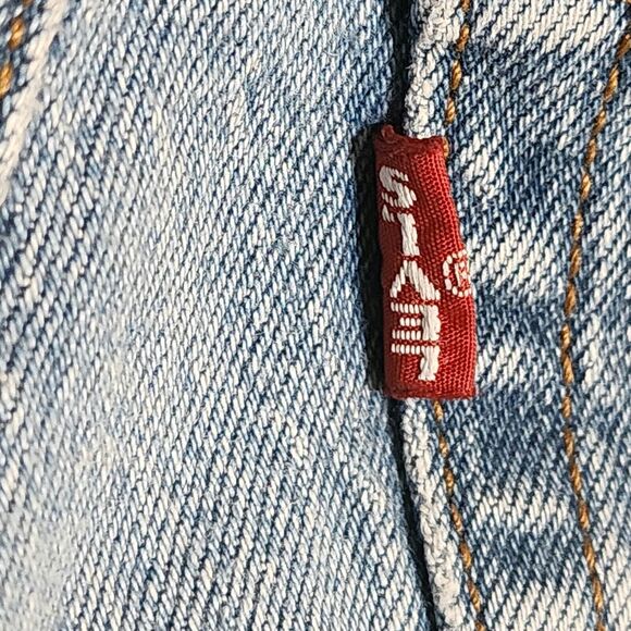 Levi's Womens Wedgie Jeans 24/27 Big E Button-Fly Blue Cotton-Spandex Distressed - Picture 8 of 16